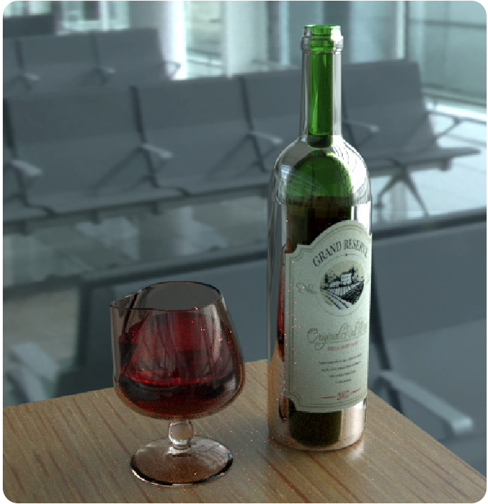 glass and bottle 3d model - click on image to return