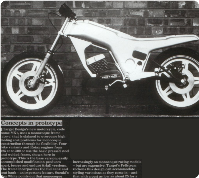 MX-1 monocoque motorcycle 1984 - click on image to return