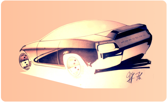 Porsche 928 Targa sketch - click on image to return